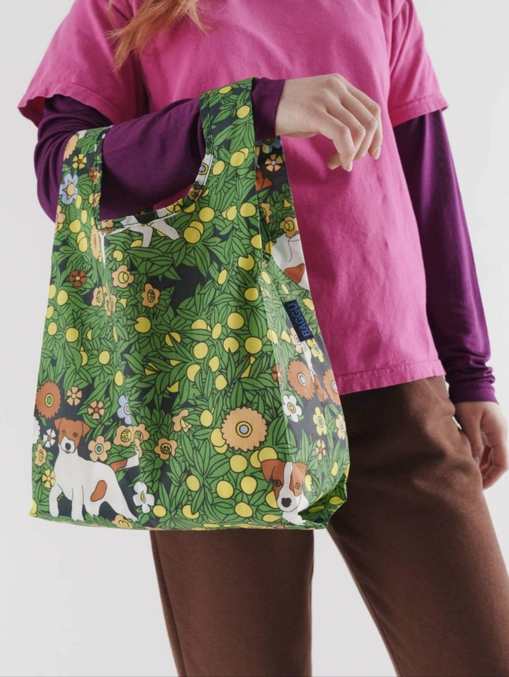 NWT BAGGU Baby Printed Reusable Tote Bag Chamomile Terrier